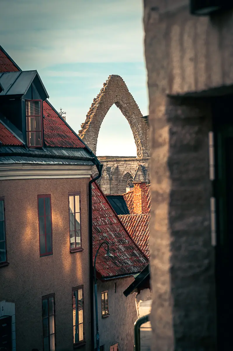 Foto av stadsmiljö i Visby